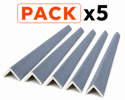 Pack 5 Angulo Terminación Wall Panel Wpc 2.7m Azul Oxford