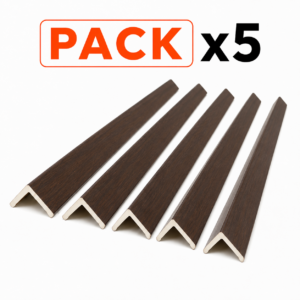 Pack 5 Angulo Terminación Wall Panel Wpc 2.7m Tabaco Negro