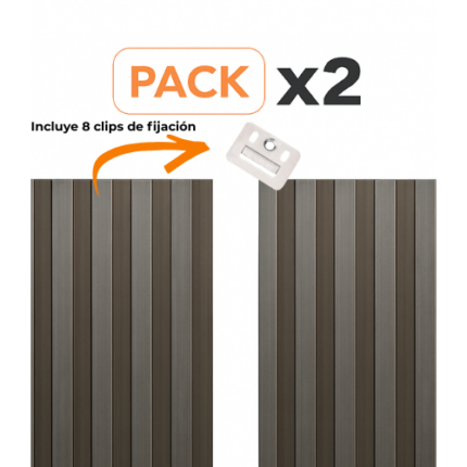 Revestimiento Interior Wall Panel WPC Gris Oscuro. Pack 2 Un